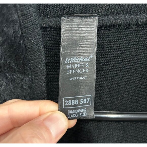 Marks and Spencer St. Michael Shawl Collar Black Wrap Poncho Coat OSFM - Picture 5 of 9